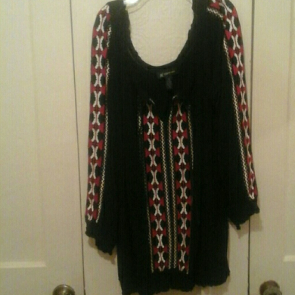 INC International Concepts, Top, Black, 1X